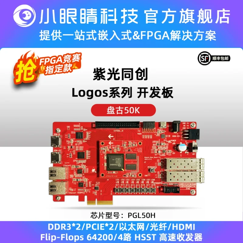 小眼睛半导体国产FPGA 紫光FPGA开发板 盘古50K Logos系列 PGL50H-逻辑矩阵技术社区